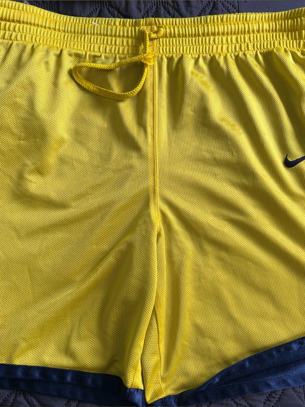 Nike Y2K Michigan Blue/Yellow Reversible Satin Basketball Shorts Men’s XL